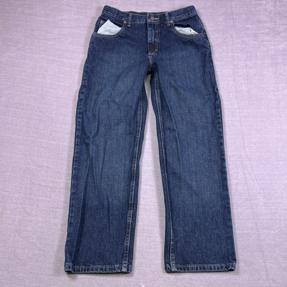 Lee Premium Straight Leg Denim Jeans Boys 14 Husky Blue Cotton Blend
